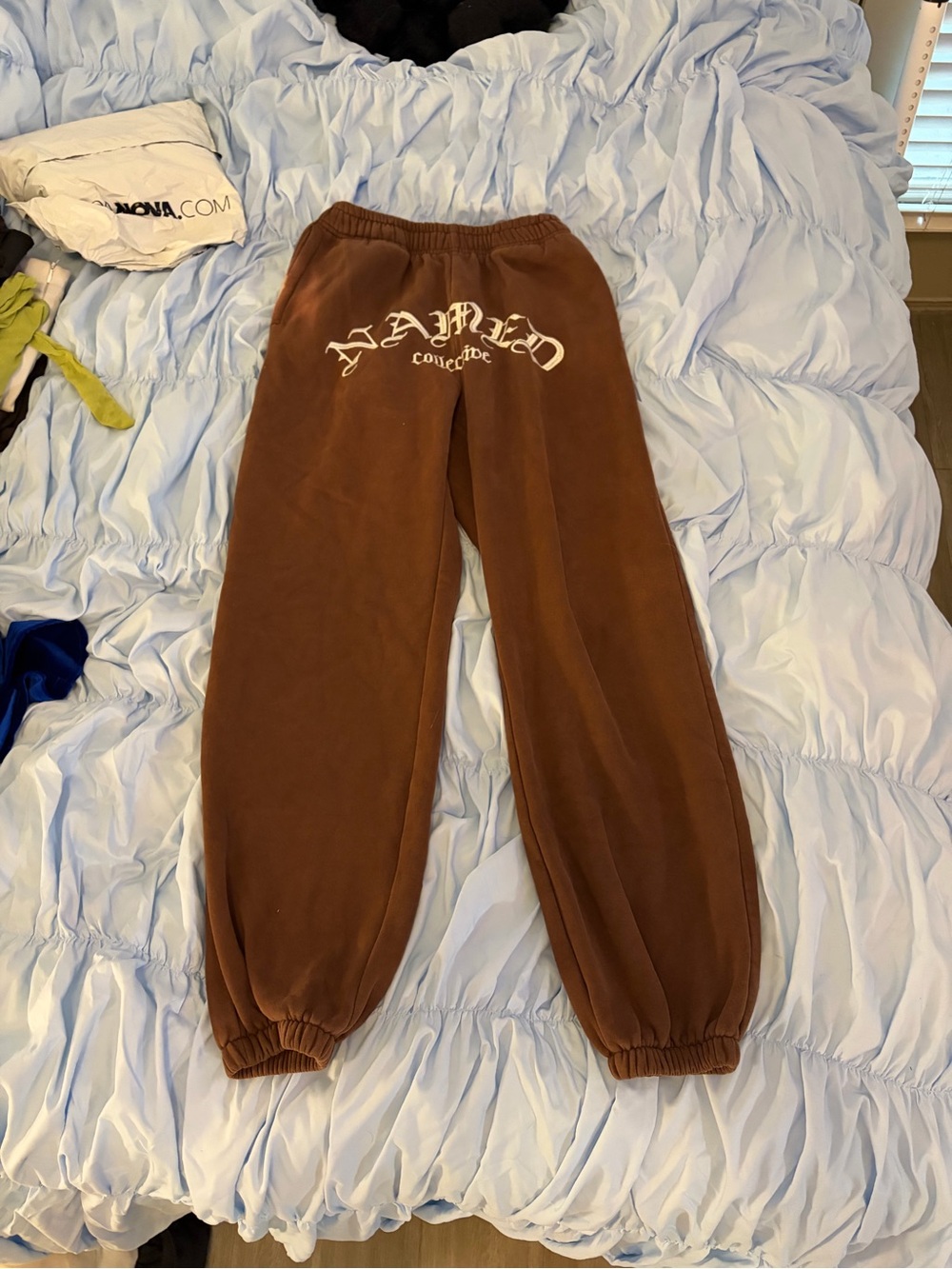 NAMED Brown Sweatpants with Logo Print
